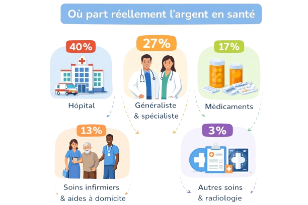 Répartition des dépenses de santé