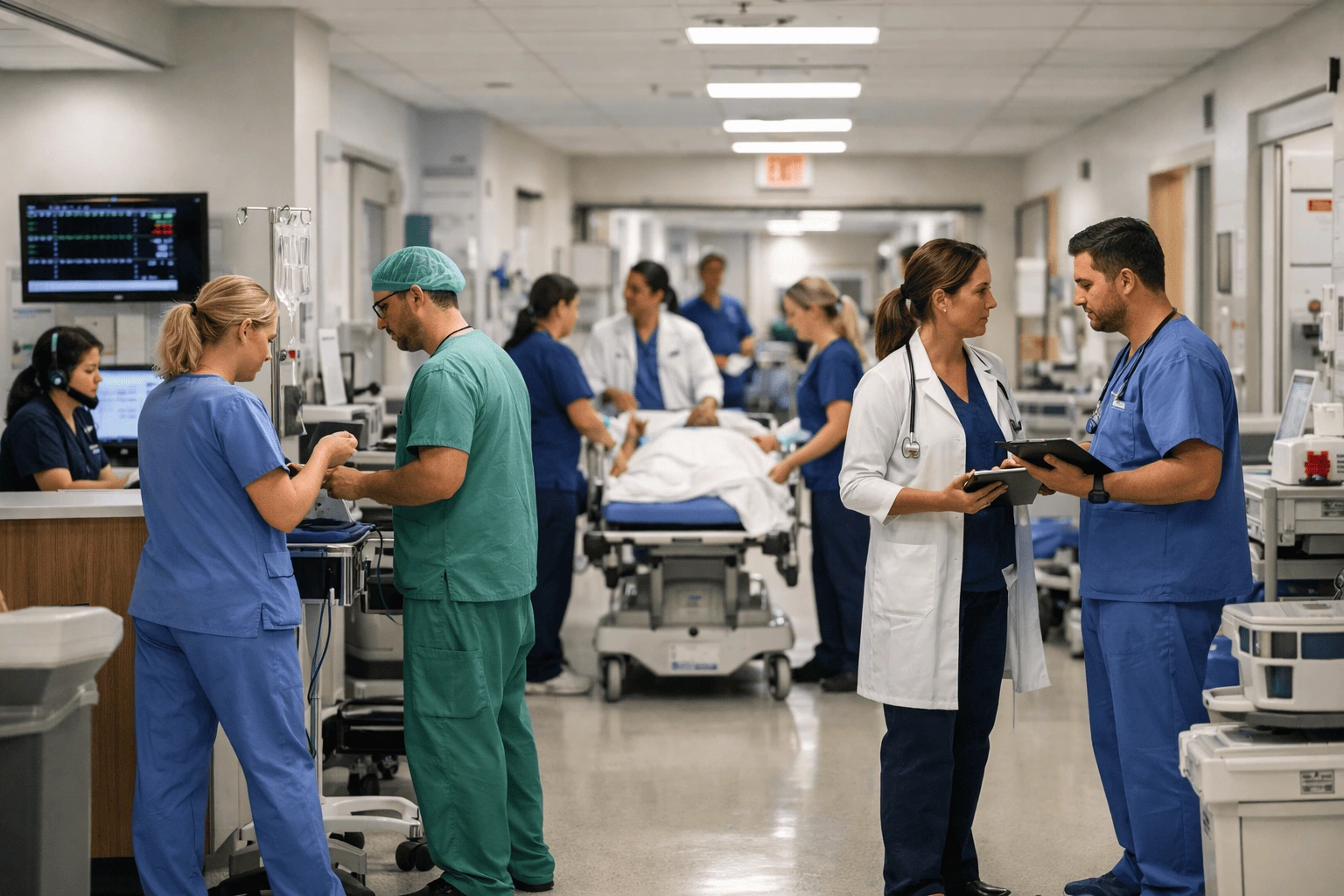 Service hospitalier et équipe soignante