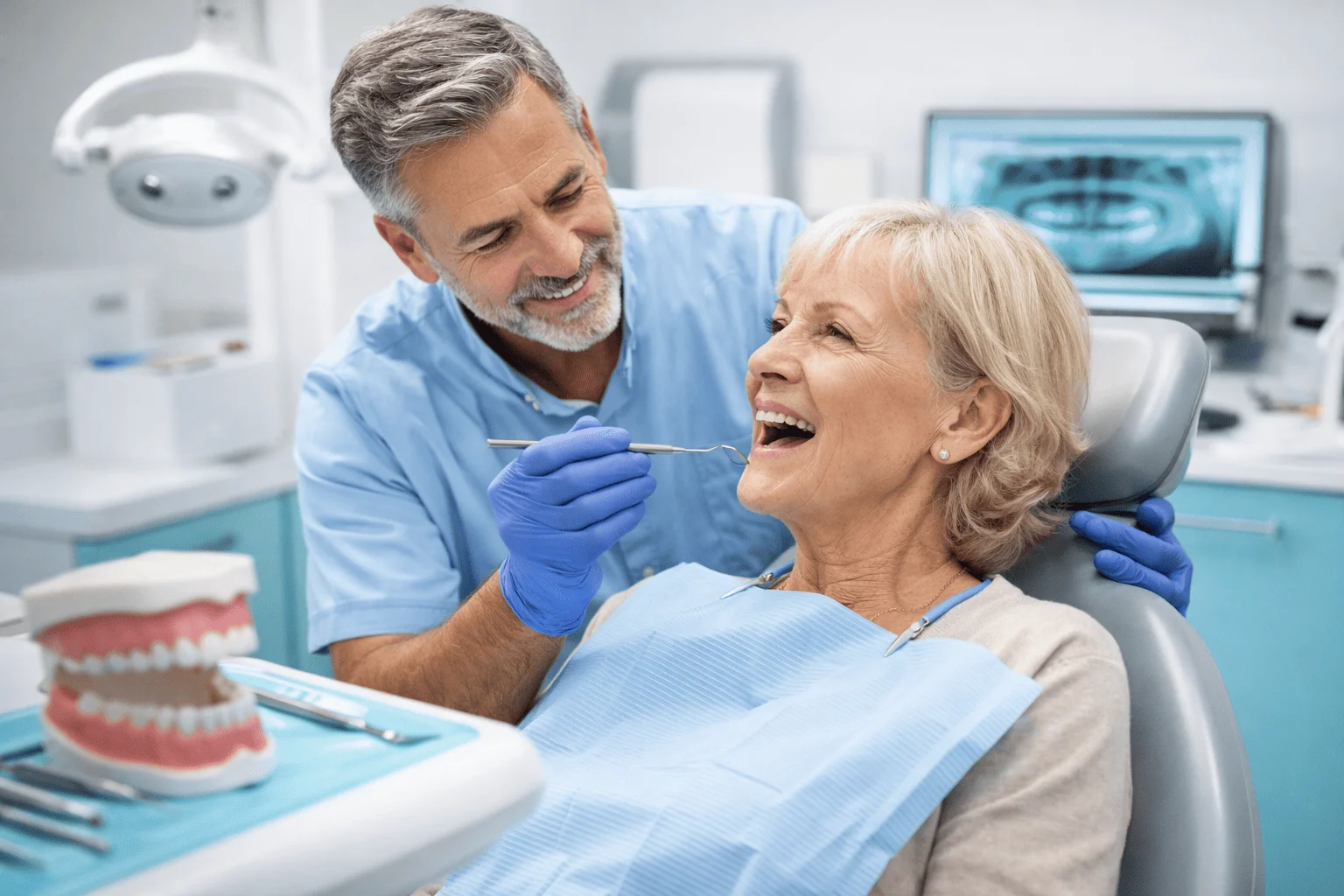 Senior en consultation dentaire